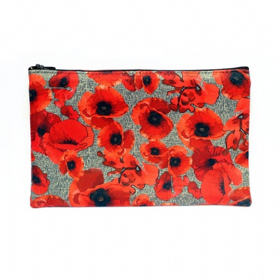 Plus de détails sur POCHETTE ZIP Pt format (vintage poppies lin)